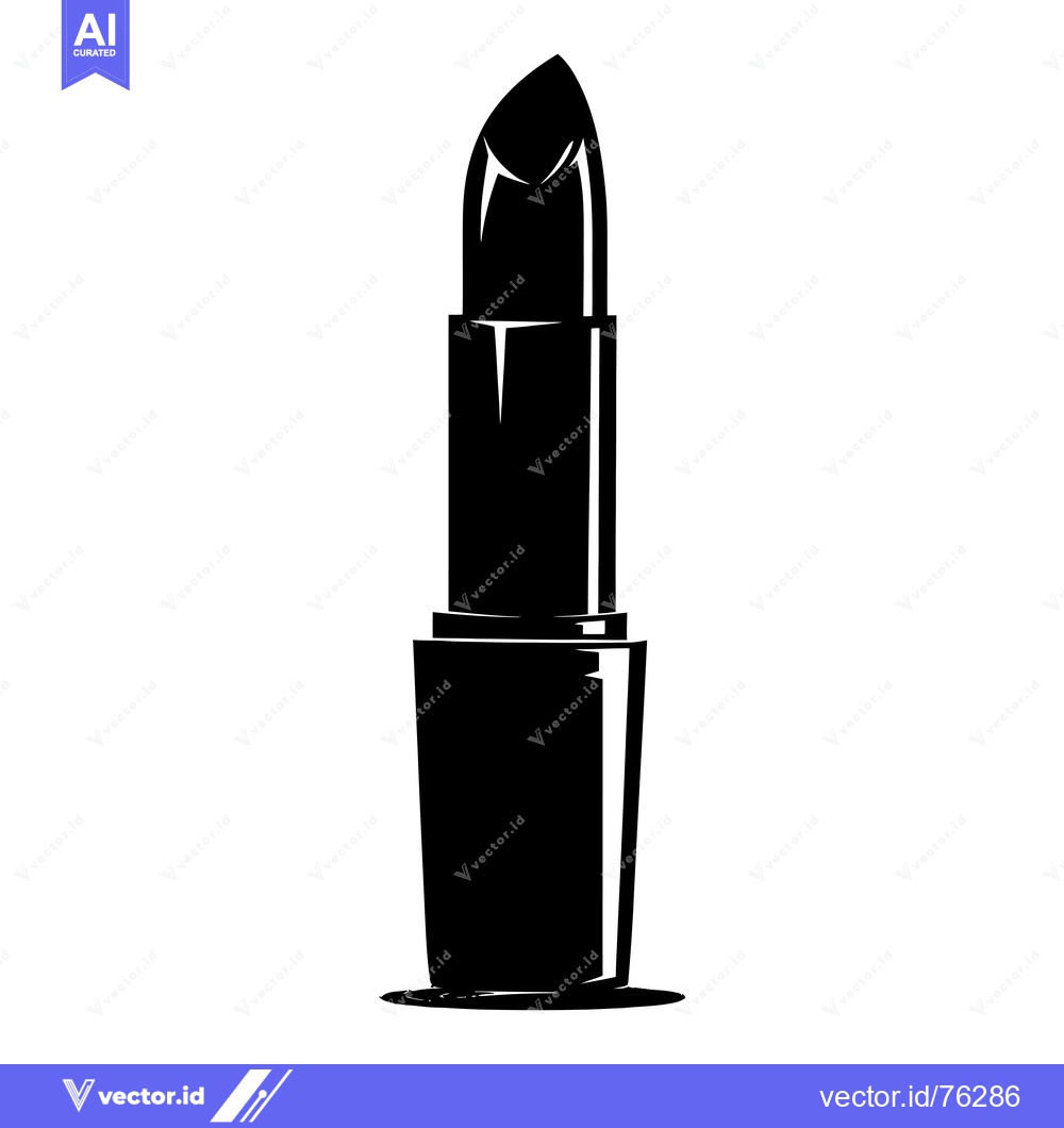 Premium Vector dari Black and White Silhouette of a Lipstick Tube