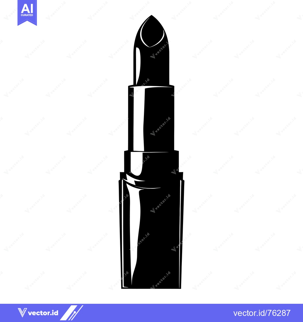 Premium Vector dari Black and White Silhouette of a Lipstick Tube