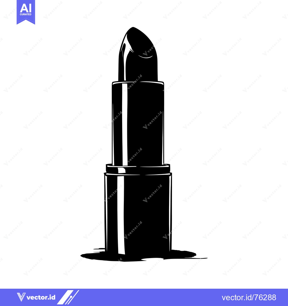 Premium Vector of Black and White Silhouette of a Lipstick