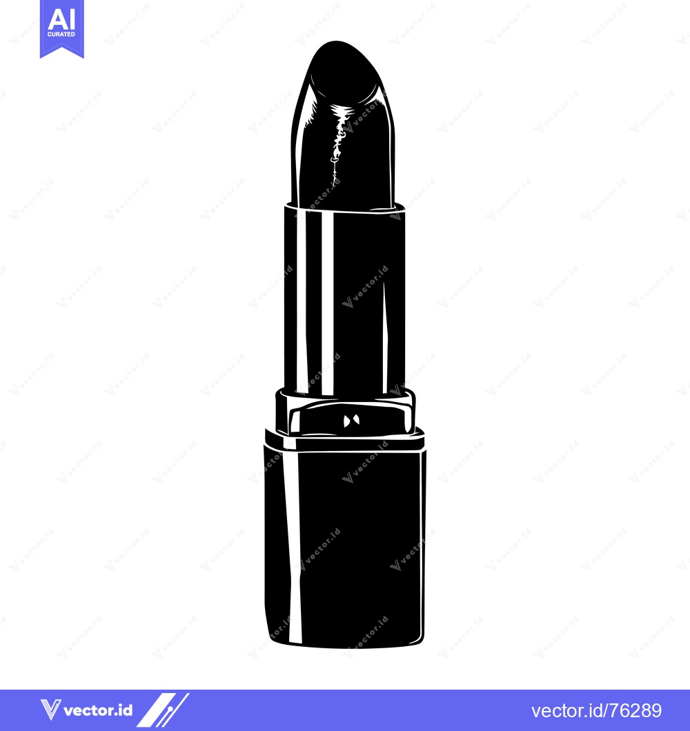 Premium Vector dari Black and White Silhouette of a Lipstick Tube