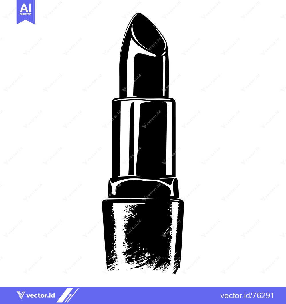 Premium Vector dari Black and White Illustration of a Lipstick