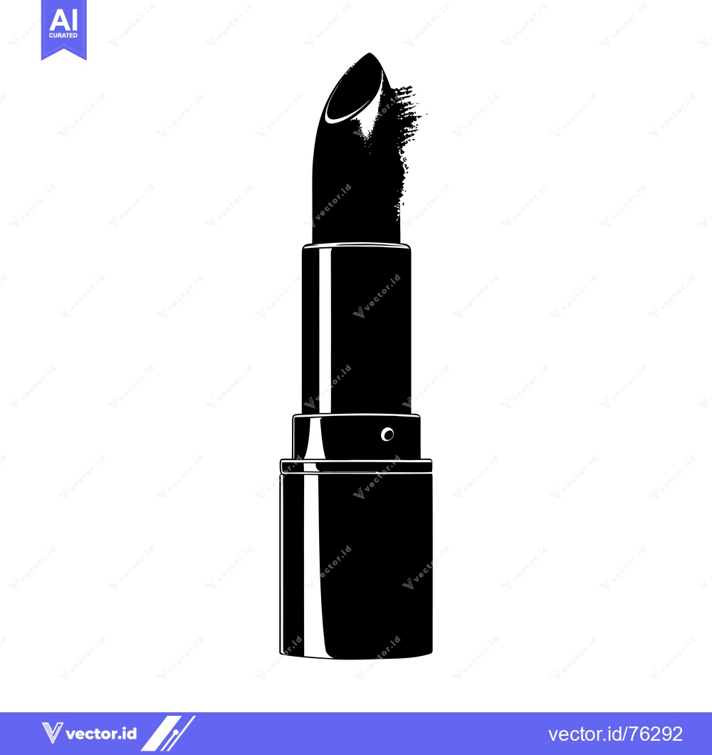 Premium Vector dari Black and White Illustration of a Lipstick