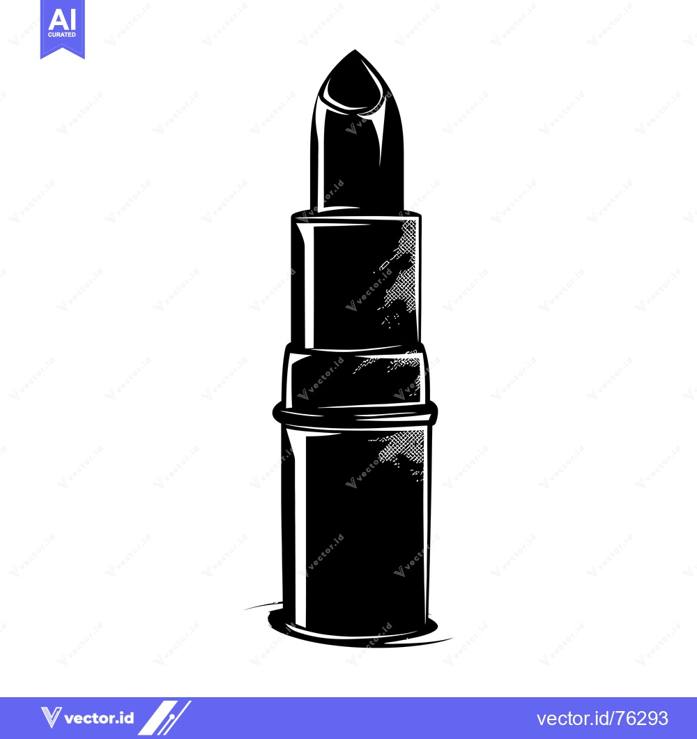 Premium Vector dari Black and White Illustration of a Lipstick