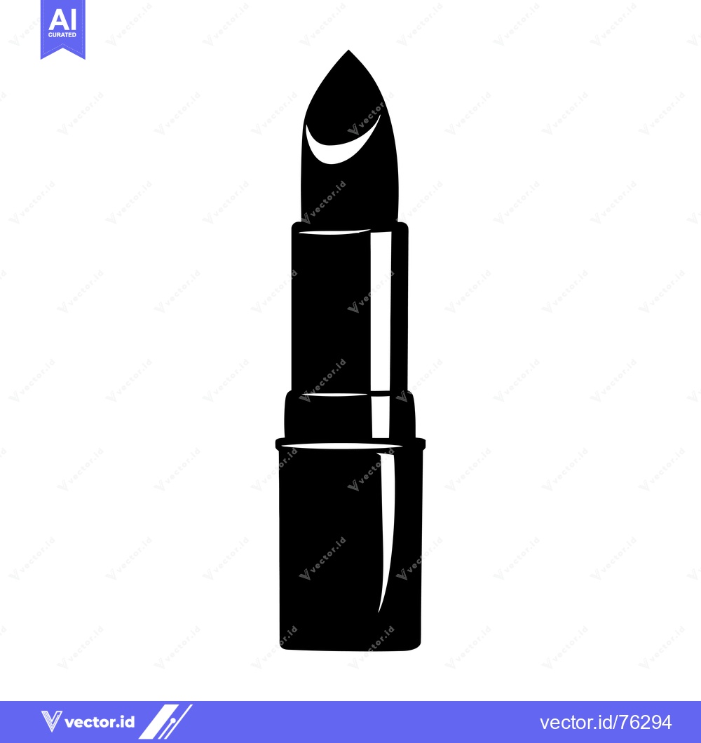 Premium Vector dari Black and White Silhouette of a Lipstick