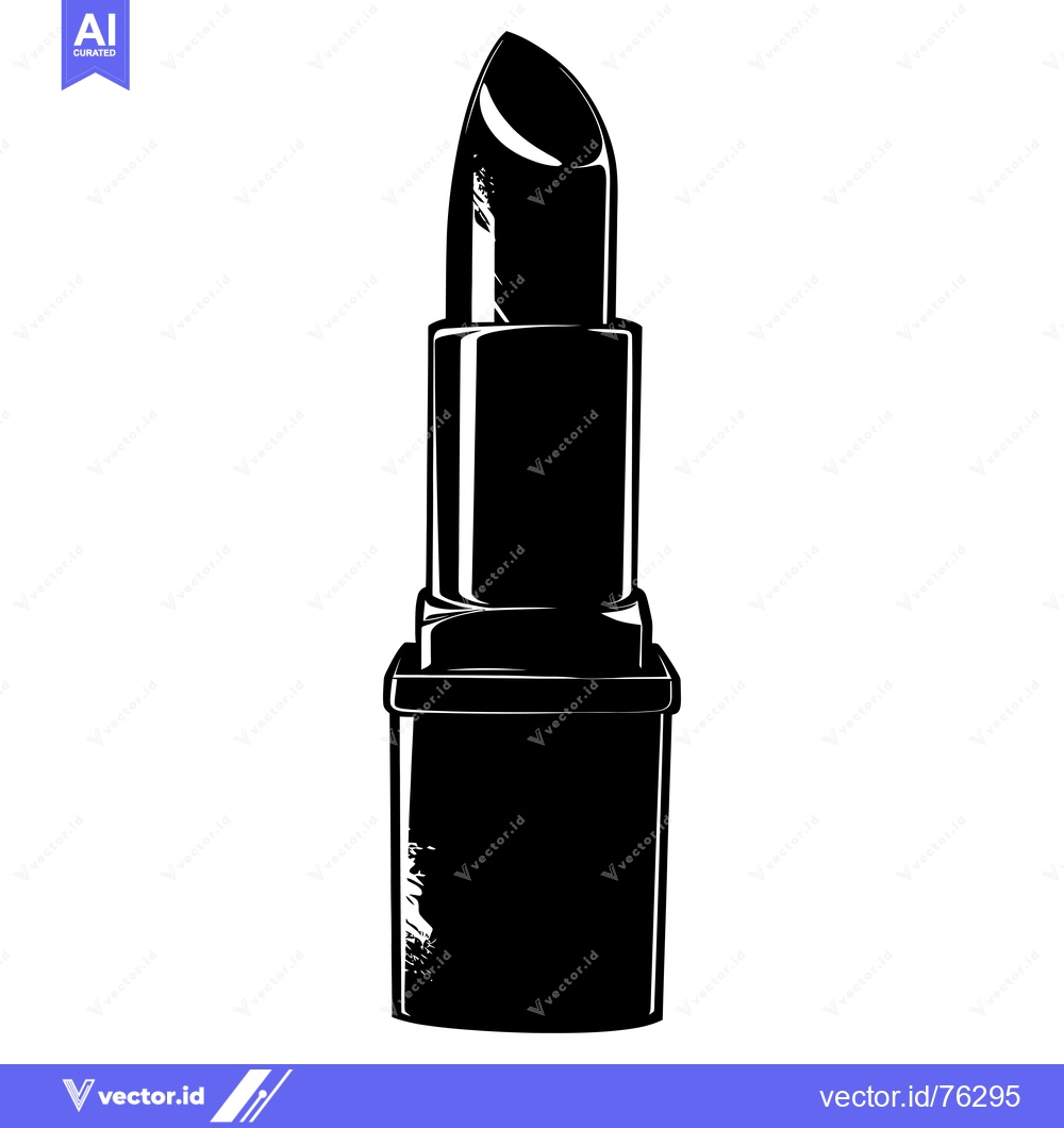 Premium Vector of Black and White Silhouette of a Lipstick Tube