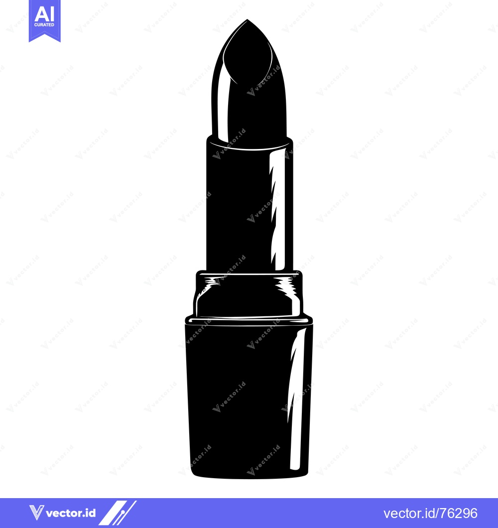 Premium Vector of Black and White Silhouette of a Lipstick