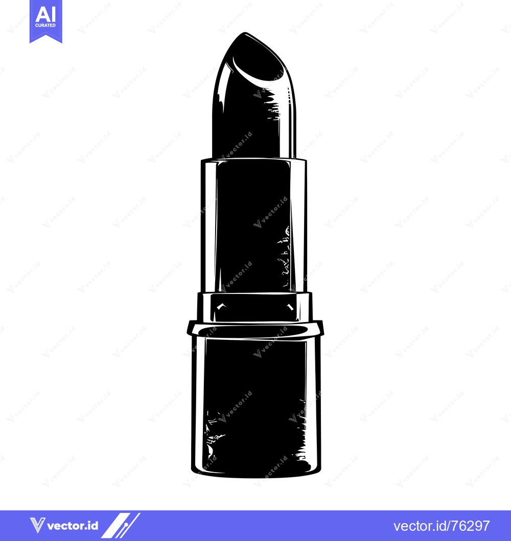 Premium Vector of Black and White Silhouette of a Lipstick