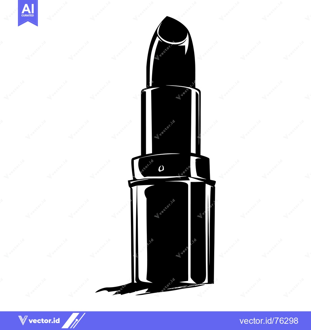 Premium Vector dari Black and white illustration of a lipstick tube