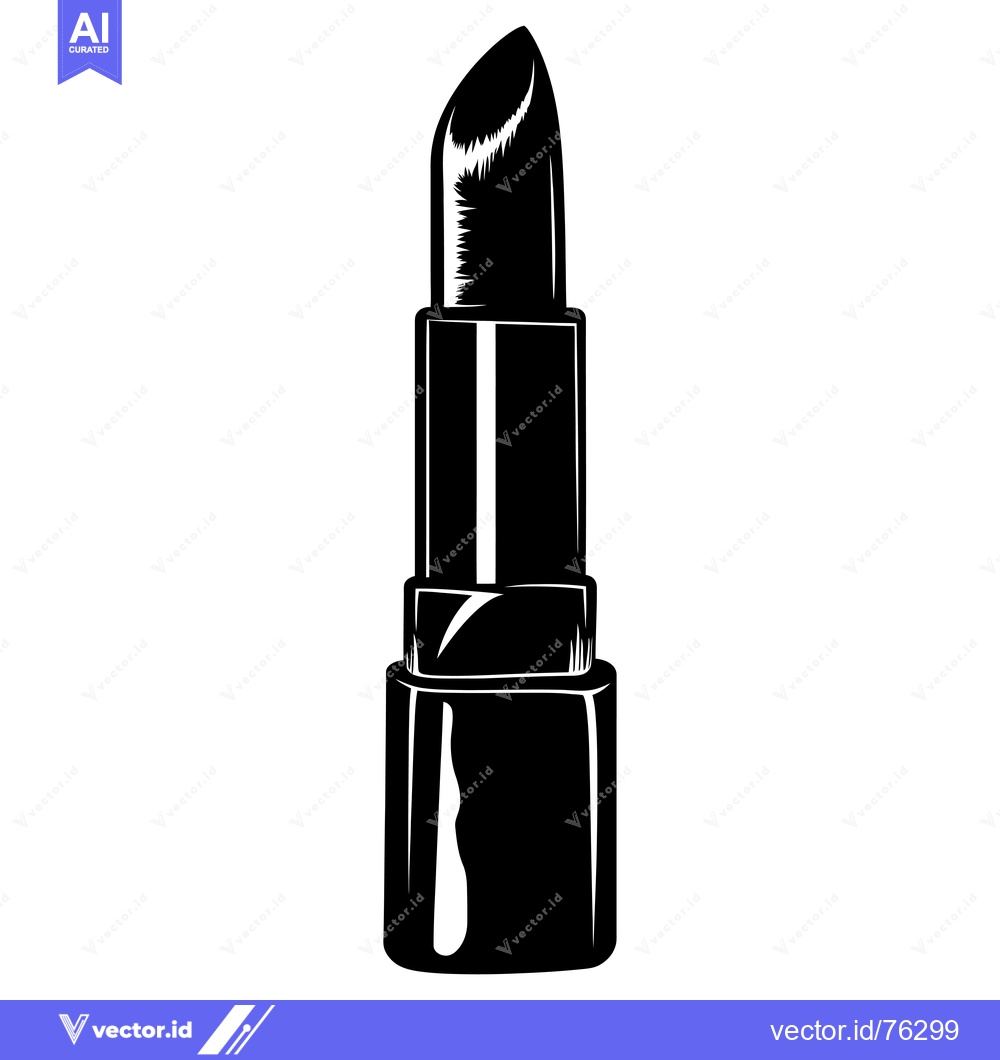 Premium Vector of Black and White Illustration of a Lipstick