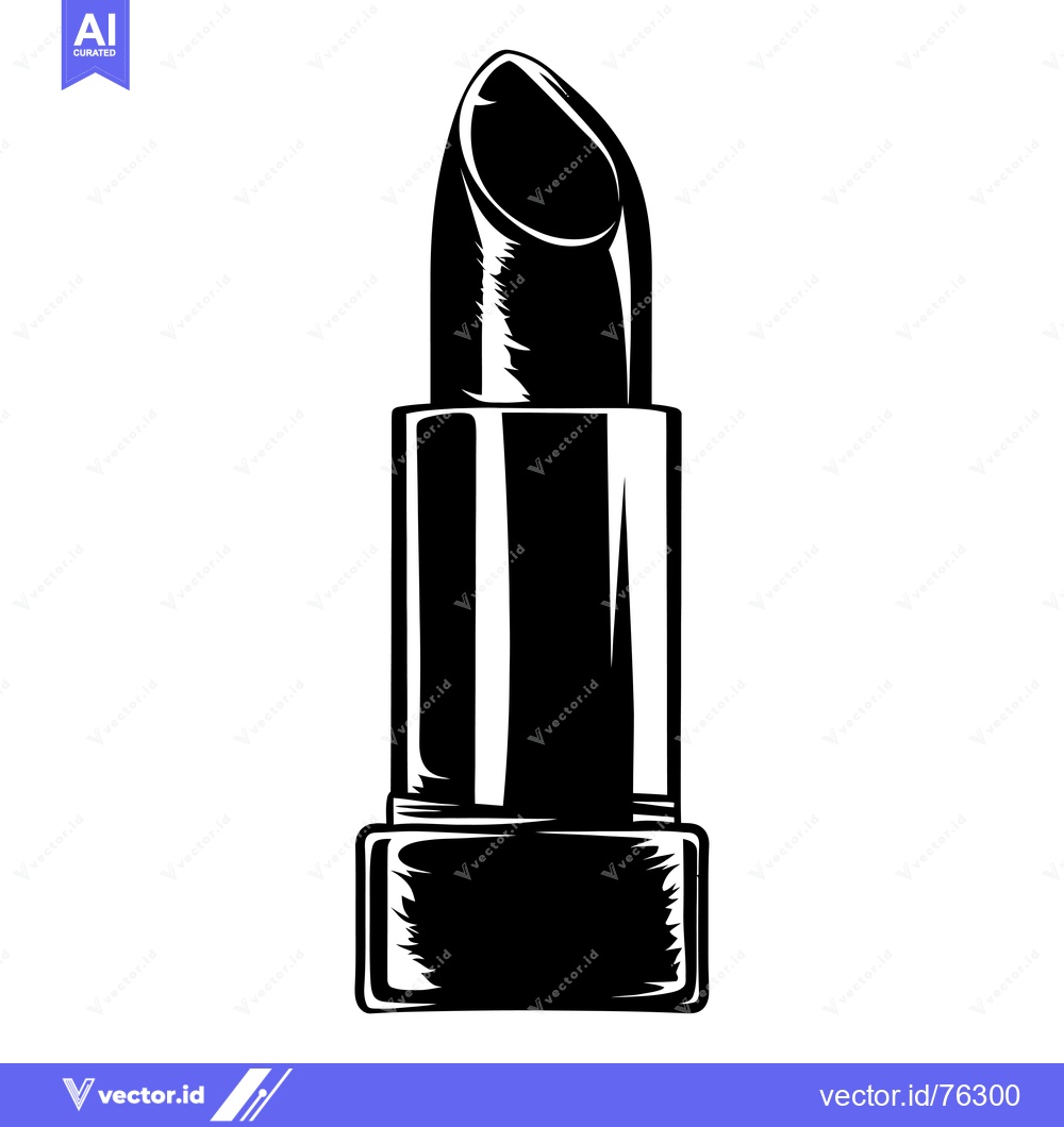 Premium Vector dari Black and White Illustration of a Lipstick