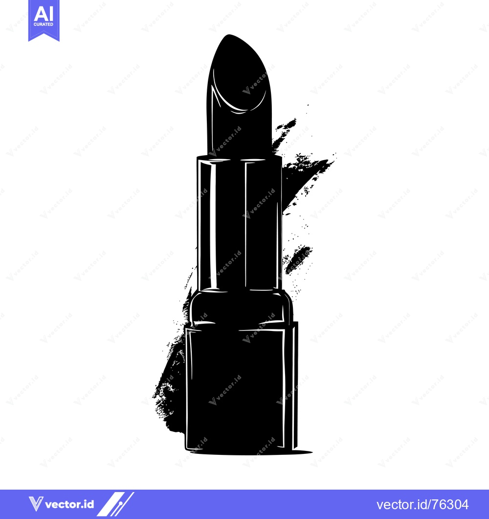 Premium Vector of Black and White Illustration of a Lipstick