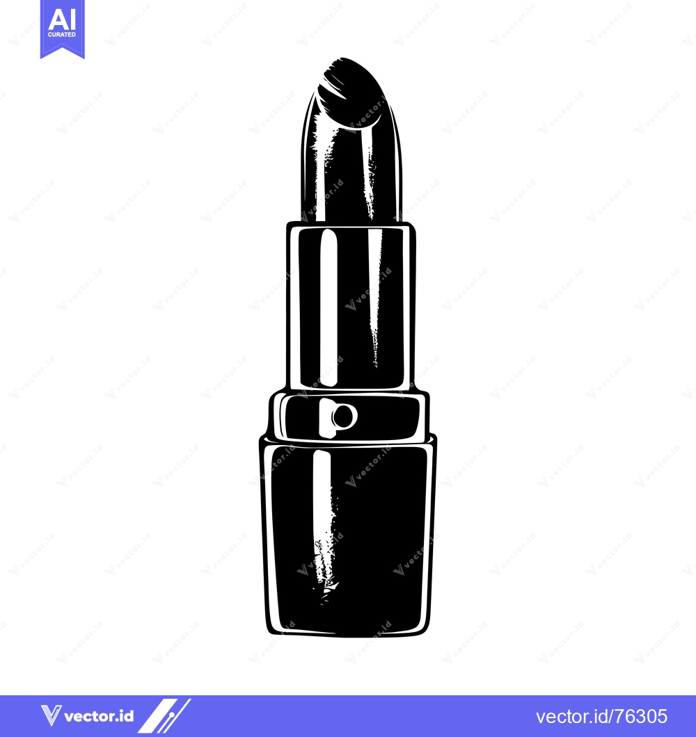 Premium Vector of Black and White Illustration of a Lipstick