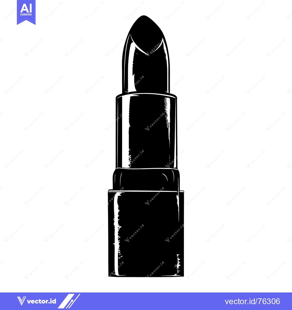 Premium Vector dari Black and White Illustration of a Lipstick