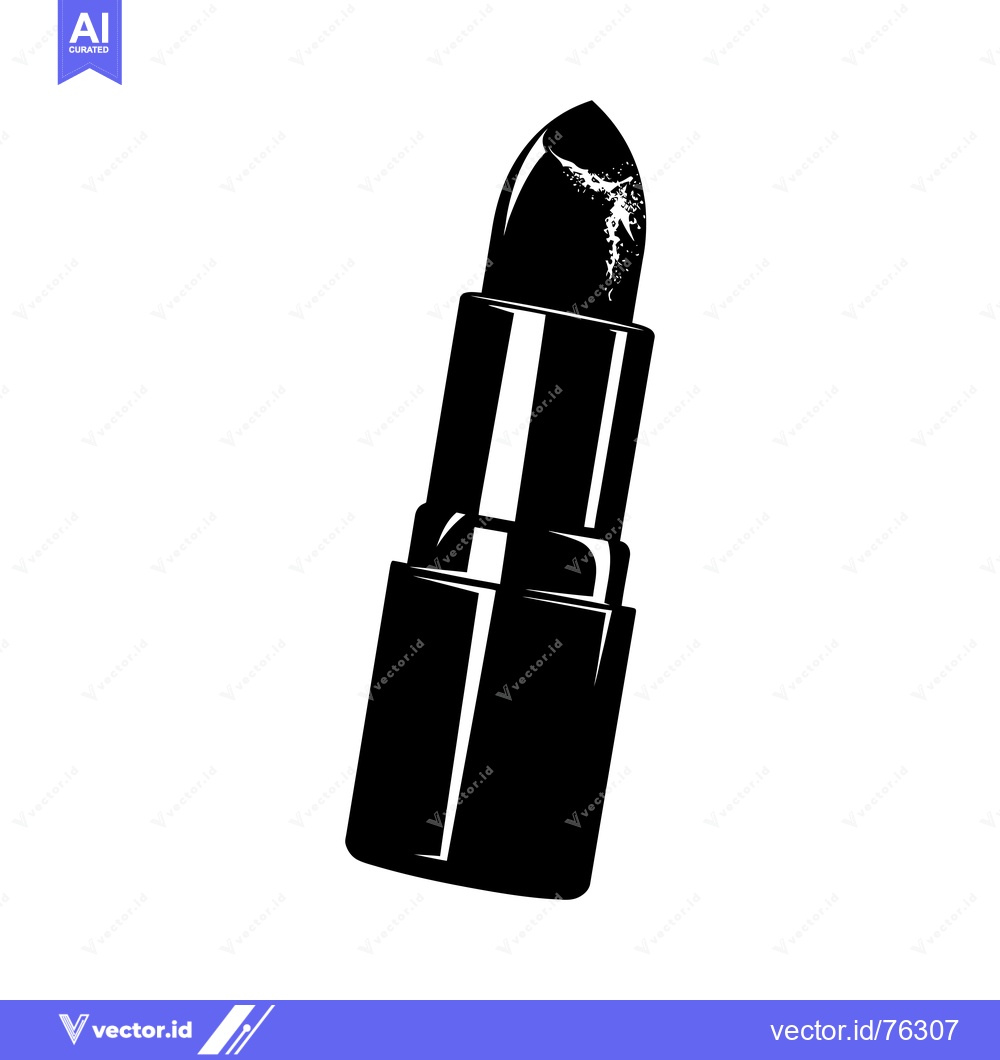 Premium Vector dari Black and White Illustration of a Used Lipstick