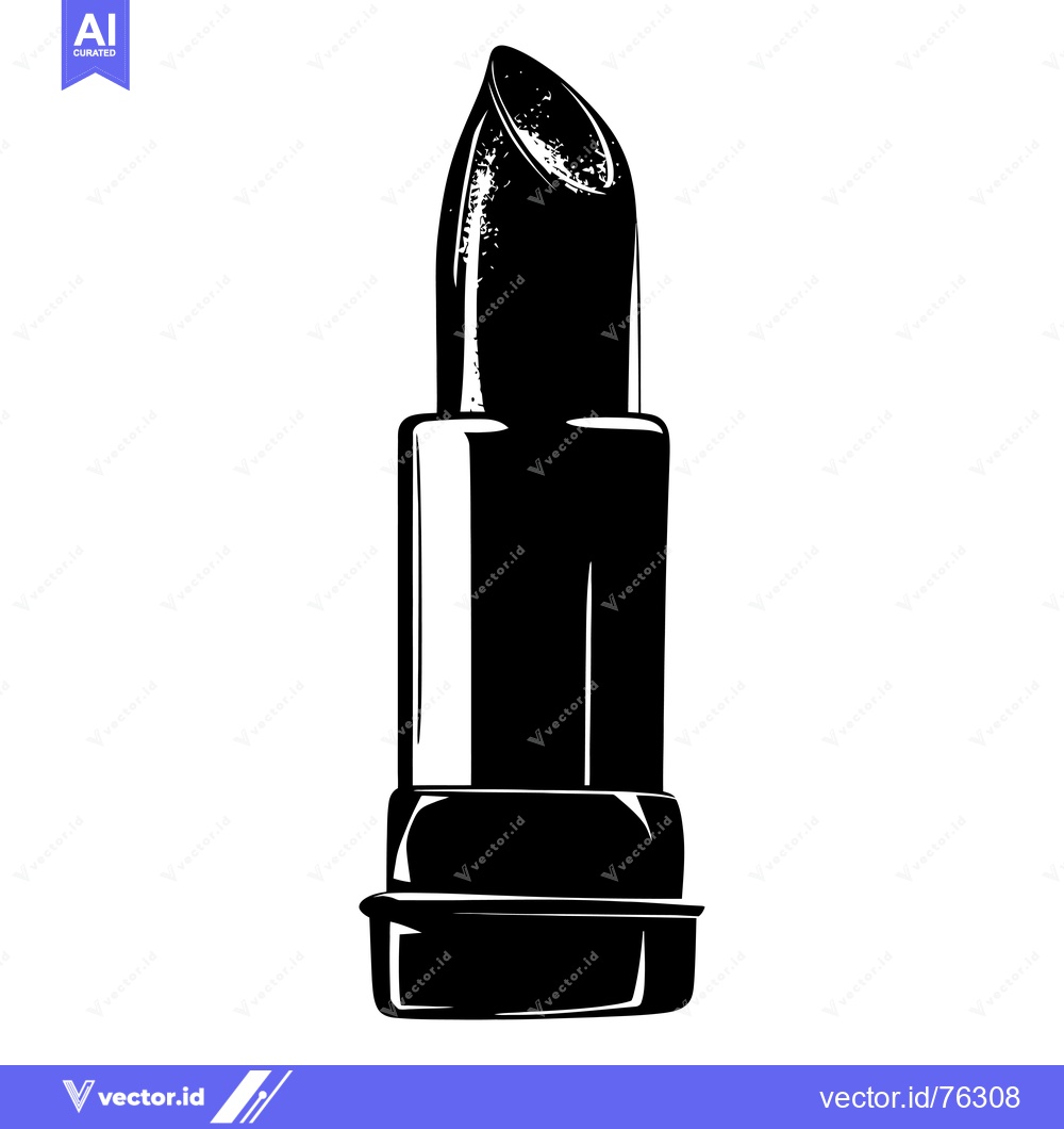 Premium Vector dari Black and White Silhouette of a Lipstick