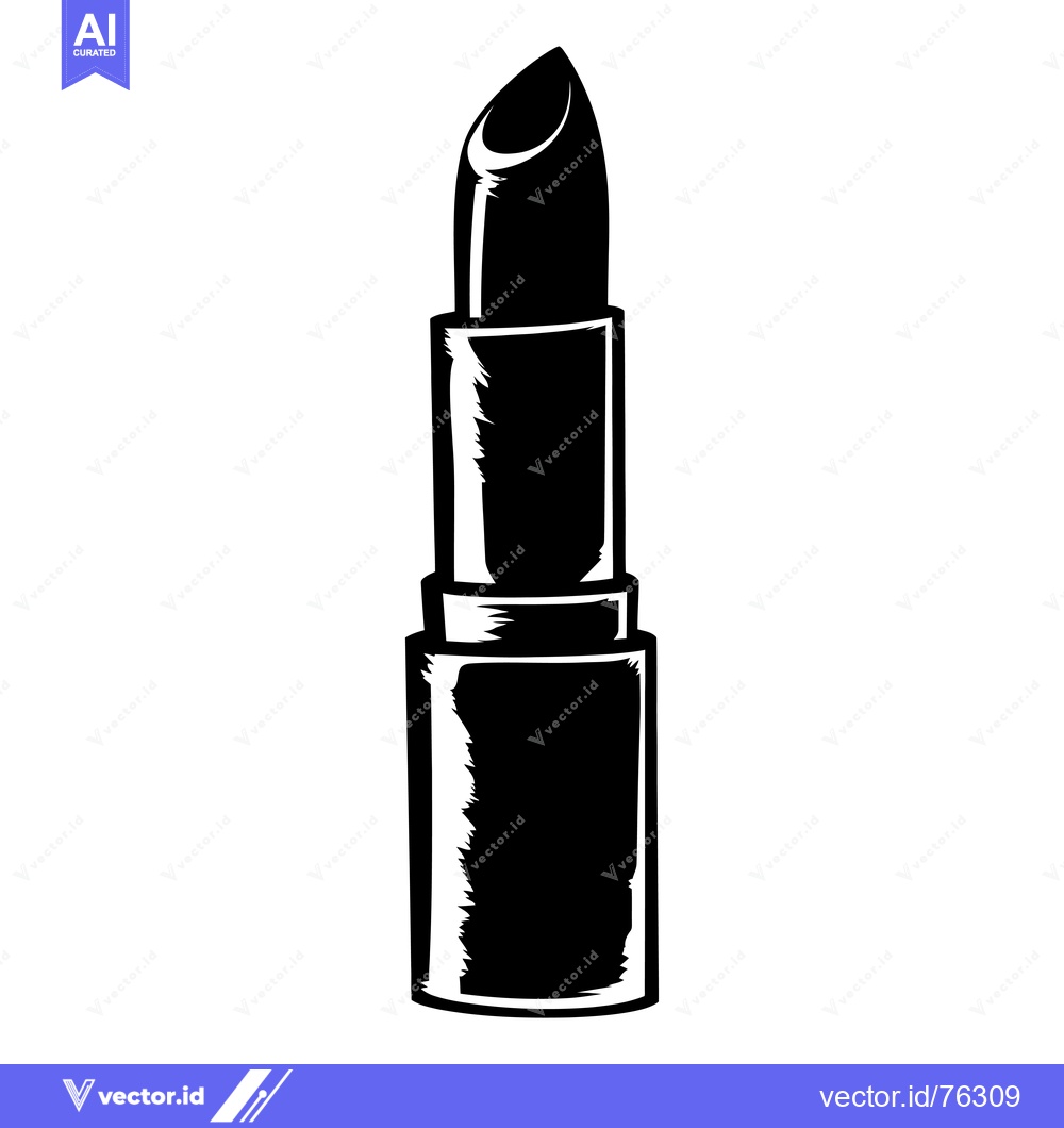 Premium Vector of A Black and White Illustration of a Lipstick