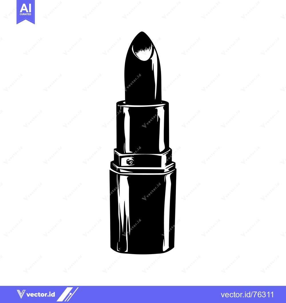 Premium Vector dari Black and White Illustration of a Lipstick