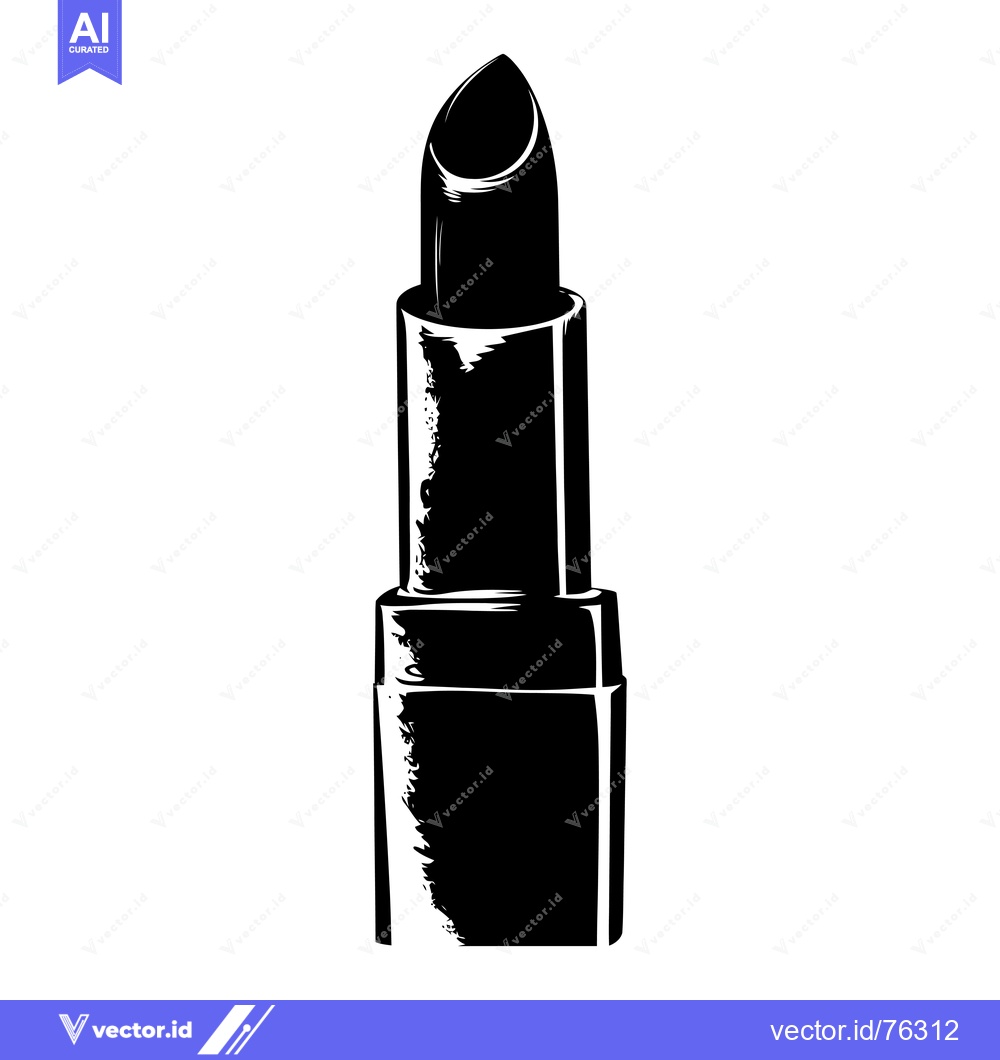 Premium Vector dari Black and white illustration of a closed lipstick tube