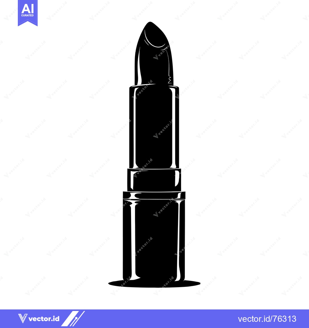 Premium Vector of A Black and White Silhouette of a Lipstick