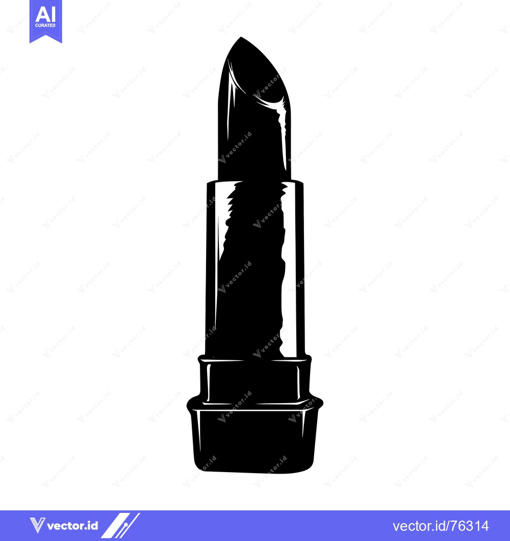Premium Vector dari Black and white illustration of a lipstick