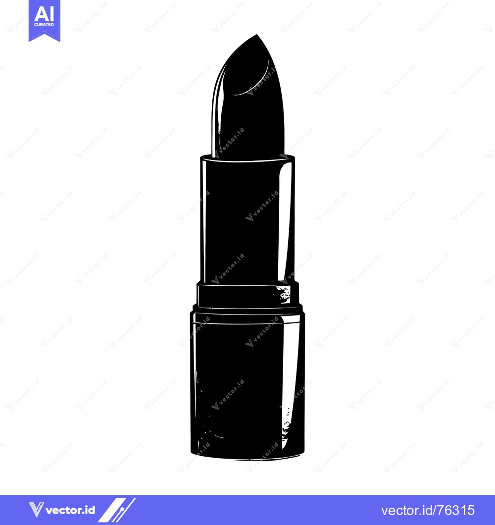 Premium Vector dari A Single Black and White Lipstick Tube