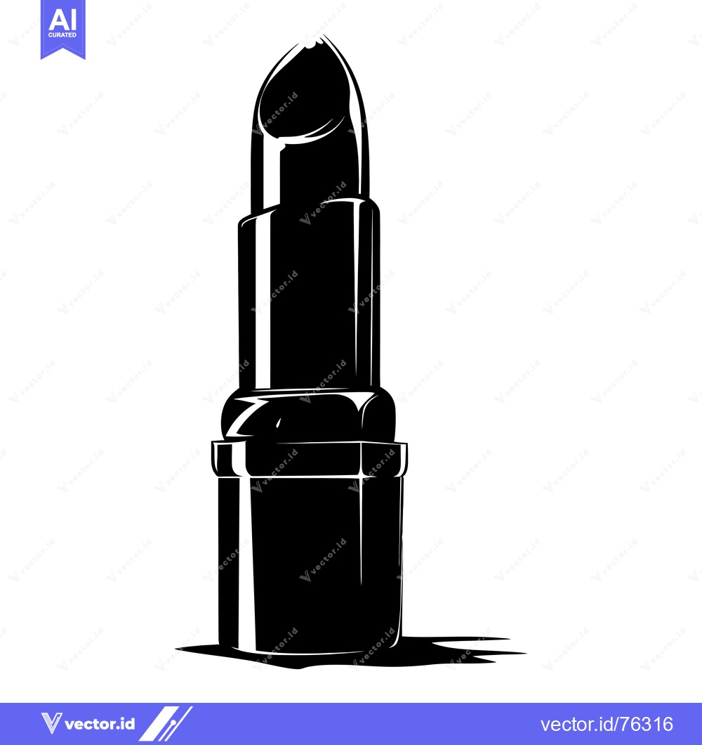 Premium Vector dari Black and White Silhouette of a Lipstick Tube