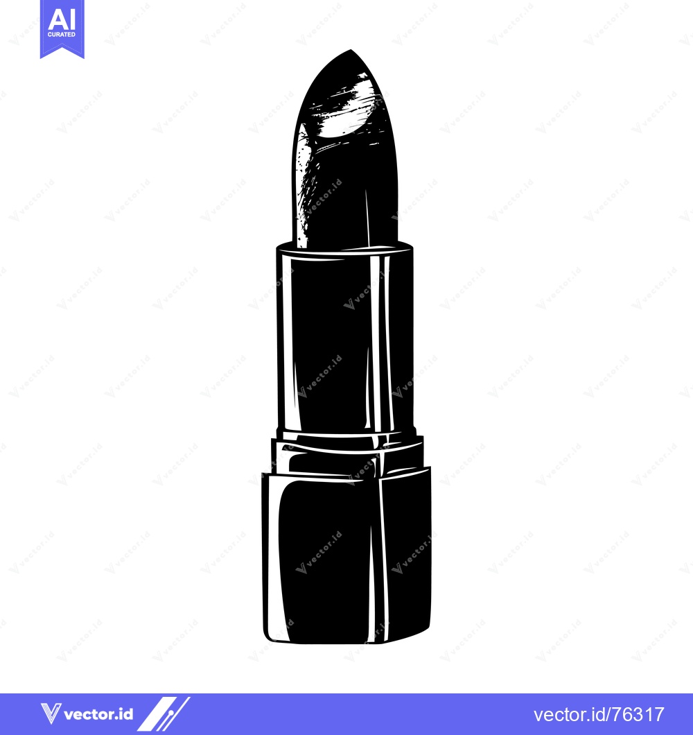 Premium Vector dari Black and White Illustration of a Lipstick