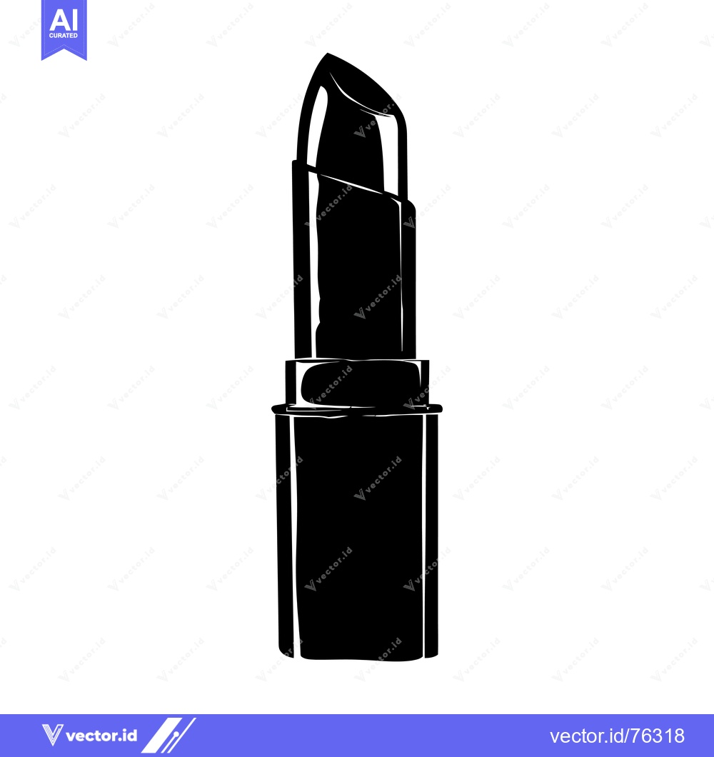 Premium Vector of Black and White Silhouette of a Lipstick