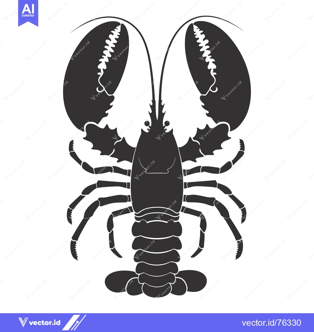 Premium Vector of Silhouette of a Lobster with Claws Extended