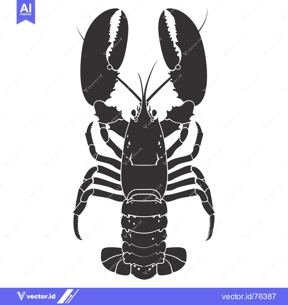 Premium Vector dari Silhouette of a Lobster with Open Claws