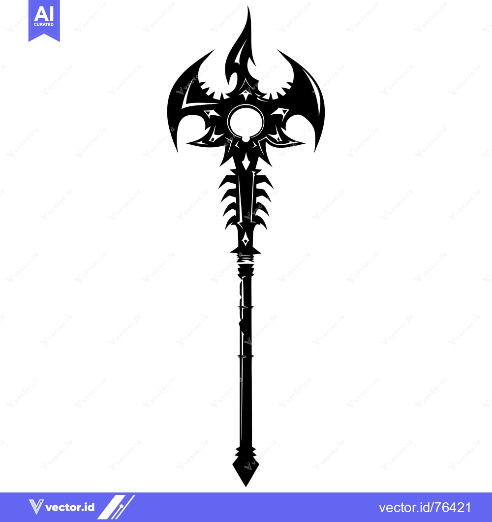 Premium Vector dari Stylized Black and White Image of a Spiked Weapon
