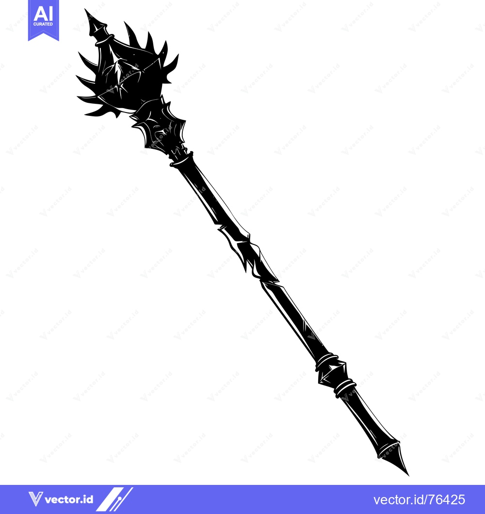 Premium Vector dari A Spiked Black Staff with a Pointed Tip