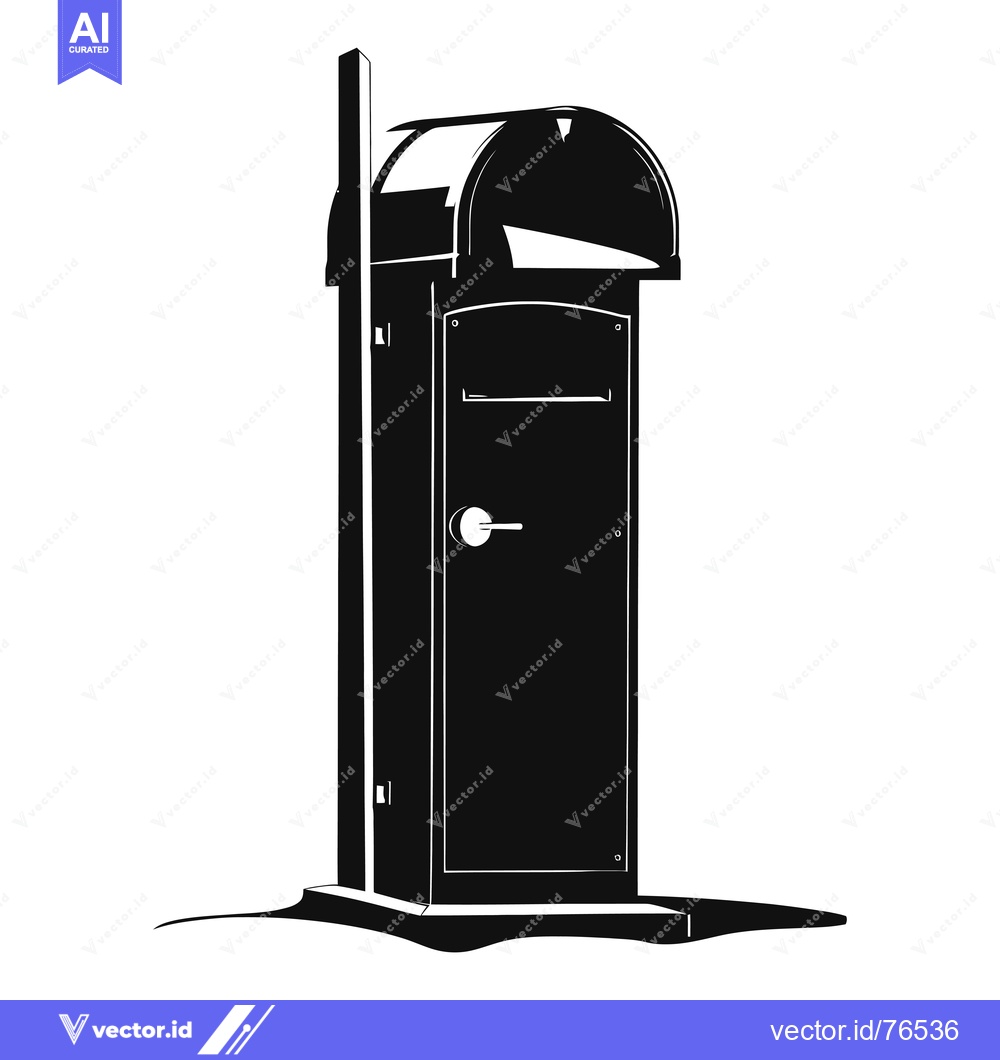 Premium Vector dari Black and White Silhouette of a Traditional Mailbox