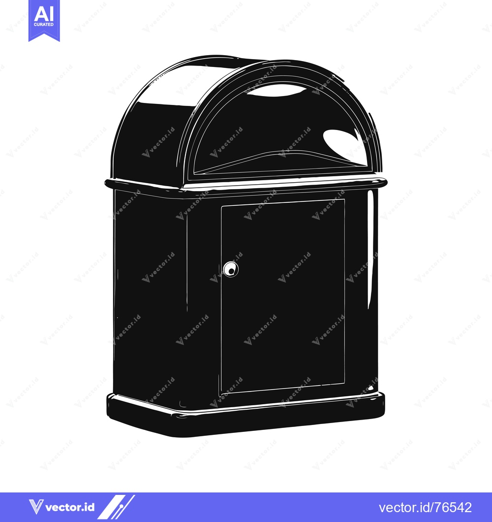 Premium Vector of Silhouette of a Vintage Wooden Jukebox with a Curved Top