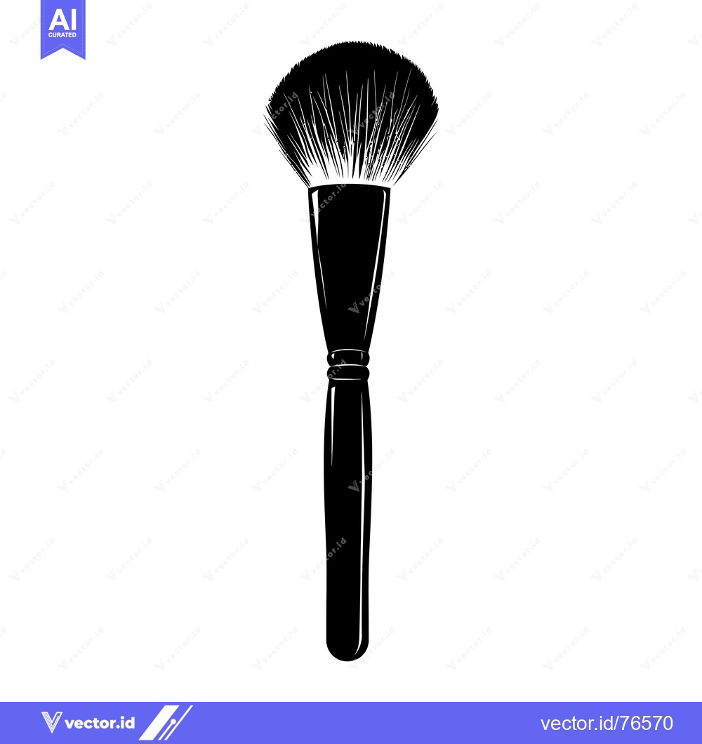 Premium Vector dari Black and White Silhouette of a Makeup Brush