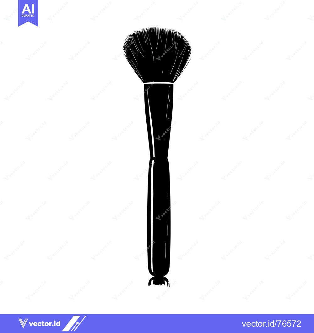Premium Vector dari Black and White Silhouette of a Makeup Brush