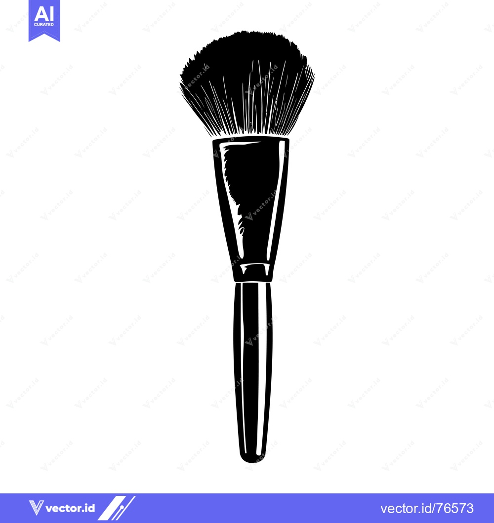 Premium Vector dari Black and White Silhouette of a Makeup Brush