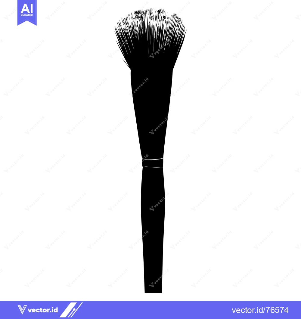 Premium Vector dari Black and White Silhouette of a Makeup Brush