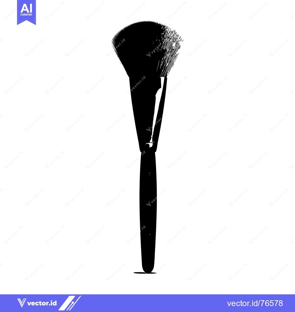 Premium Vector dari Black and White Silhouette of a Makeup Brush