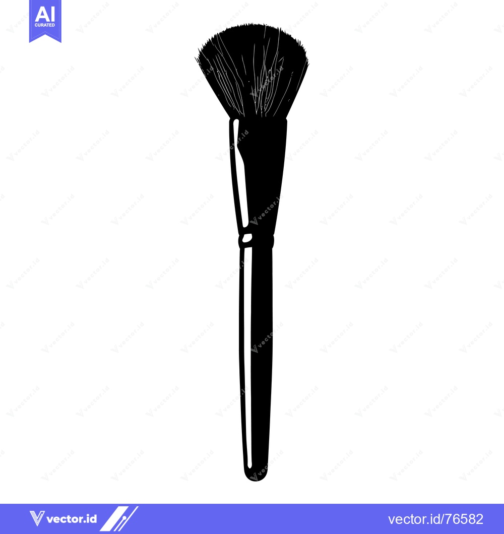 Premium Vector dari Black and White Silhouette of a Makeup Brush