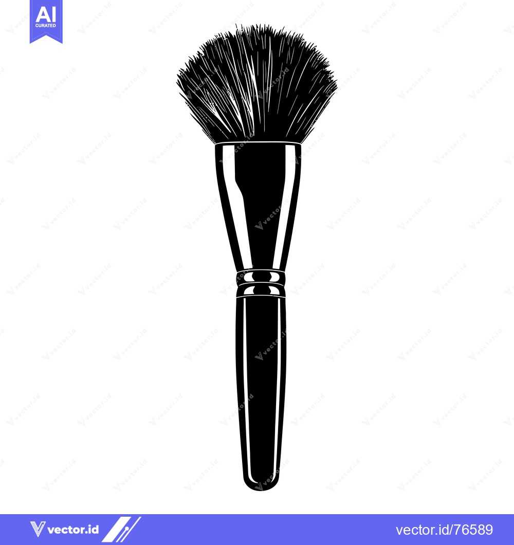 Premium Vector dari Black and White Silhouette of a Makeup Brush