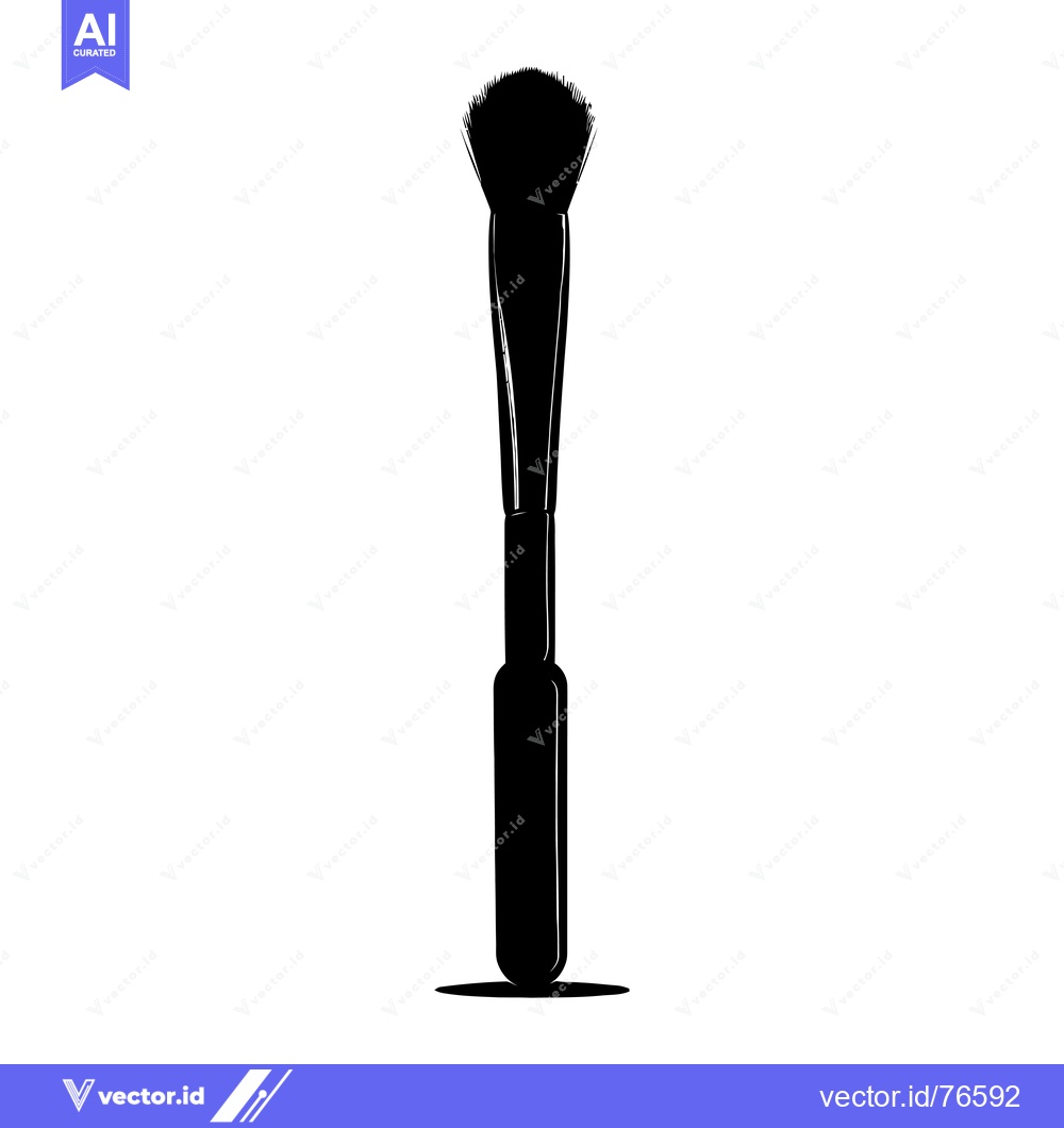 Premium Vector dari Black and White Silhouette of a Makeup Brush