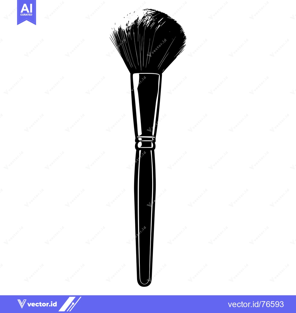 Premium Vector dari A Black and White Illustration of a Makeup Brush