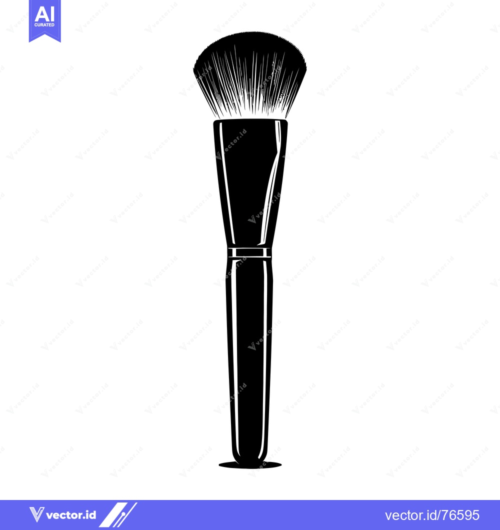 Premium Vector dari Black and White Silhouette of a Makeup Brush