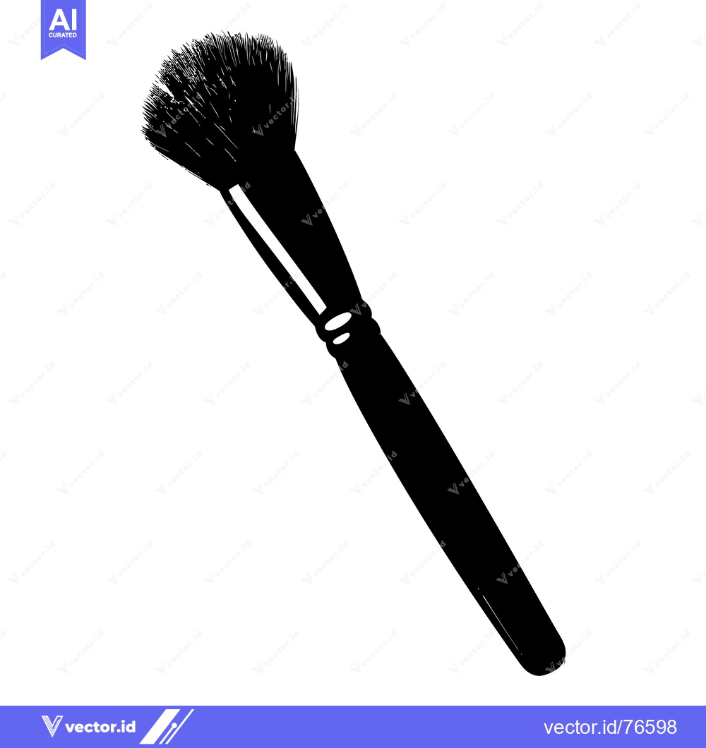 Premium Vector dari Black and White Silhouette of a Makeup Brush