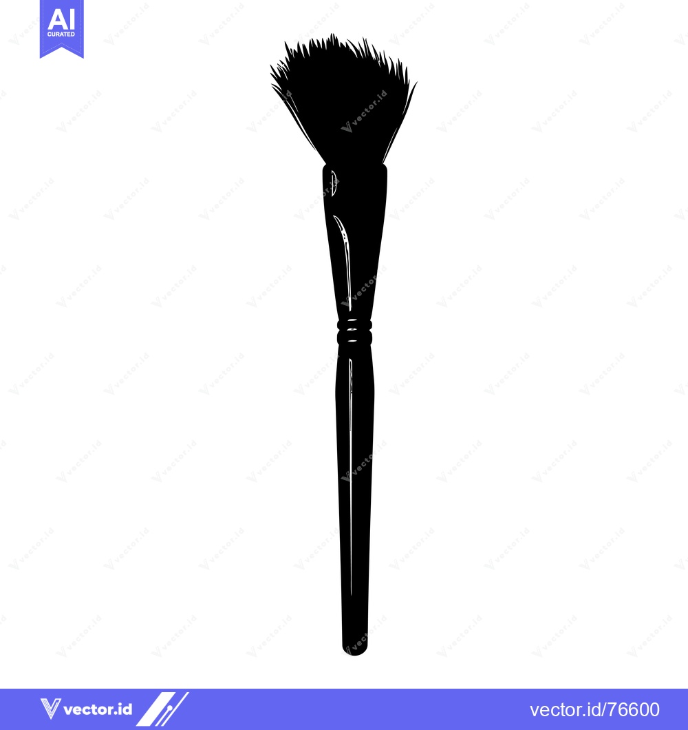 Premium Vector dari Black and White Silhouette of a Makeup Brush