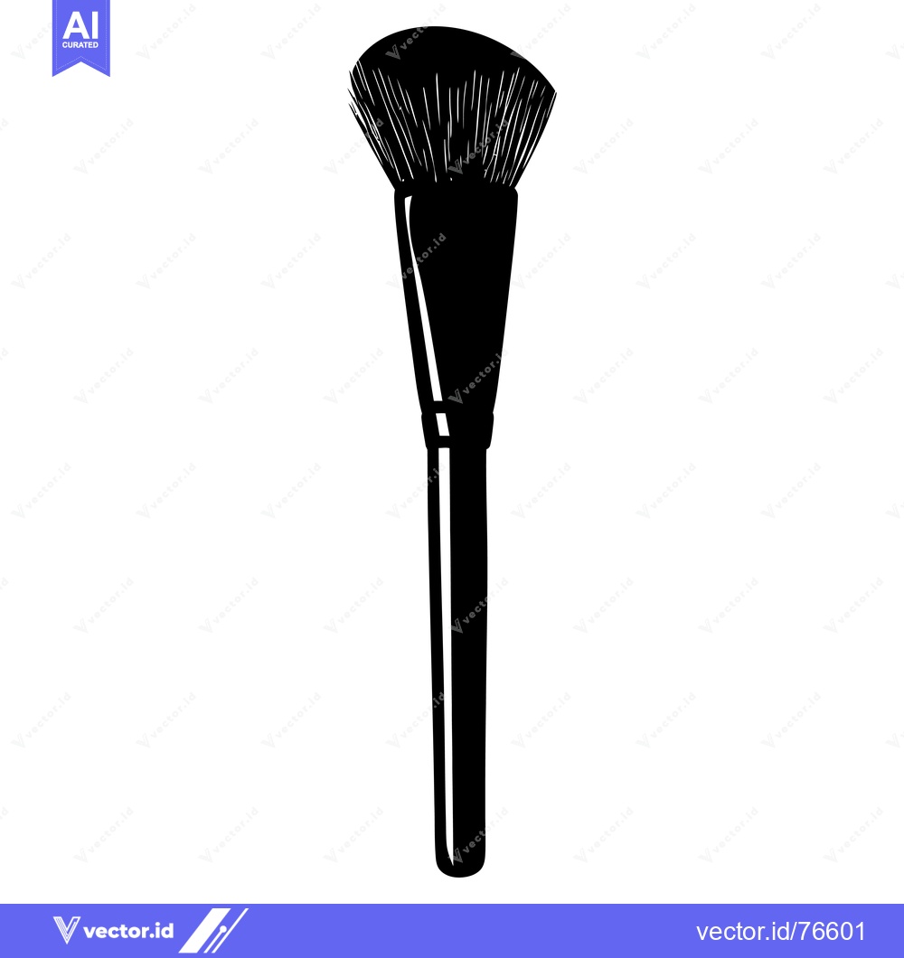 Premium Vector dari Black and White Silhouette of a Makeup Brush
