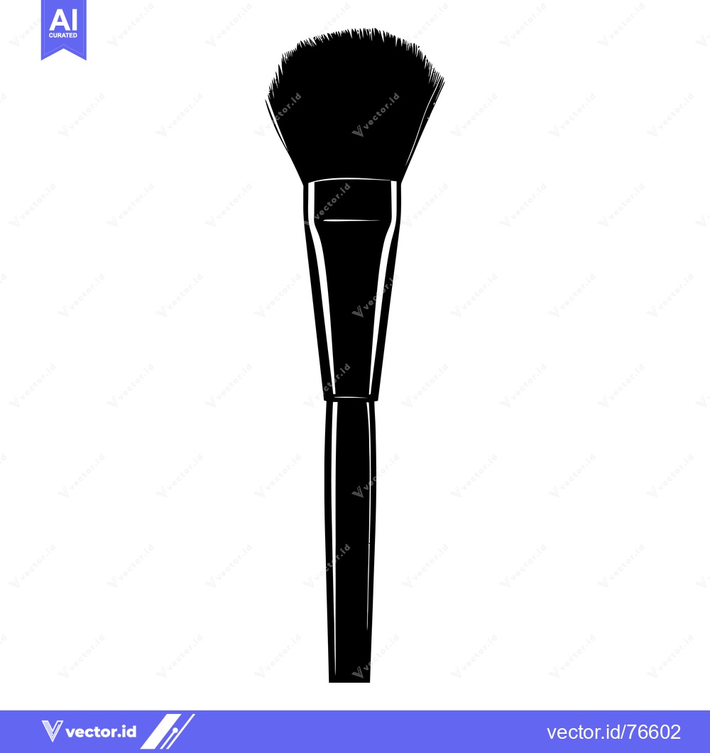 Premium Vector dari Black and White Silhouette of a Makeup Brush