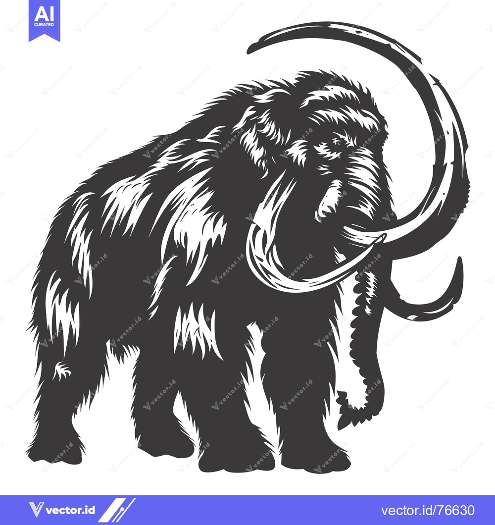 Premium Vector dari A detailed illustration of a woolly mammoth, a prehistoric elephant wi