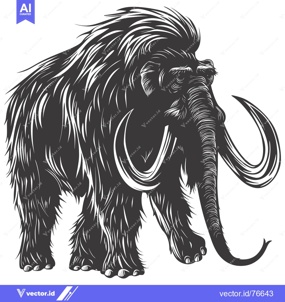 Premium Vector of A Detailed Illustration of a Woolly Mammoth